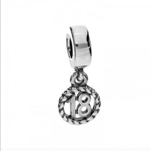 Pandora Retired “18” Dangle Charm
